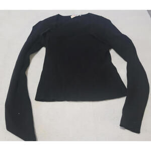 Intendo Juniors L Black Ribbed Goth Fitted Pullover Sweater